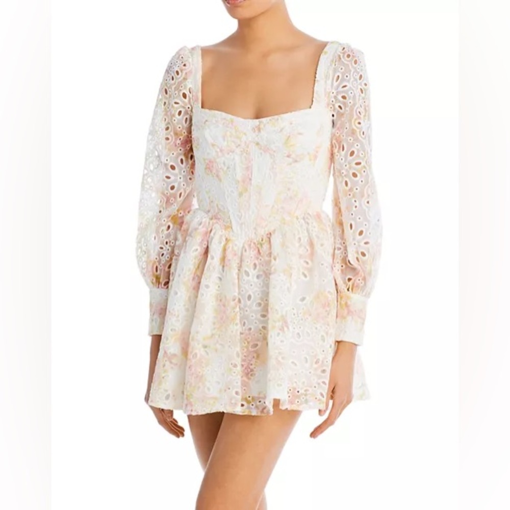 Bardot Lila Flounce Mini Dress in Sunny Floral